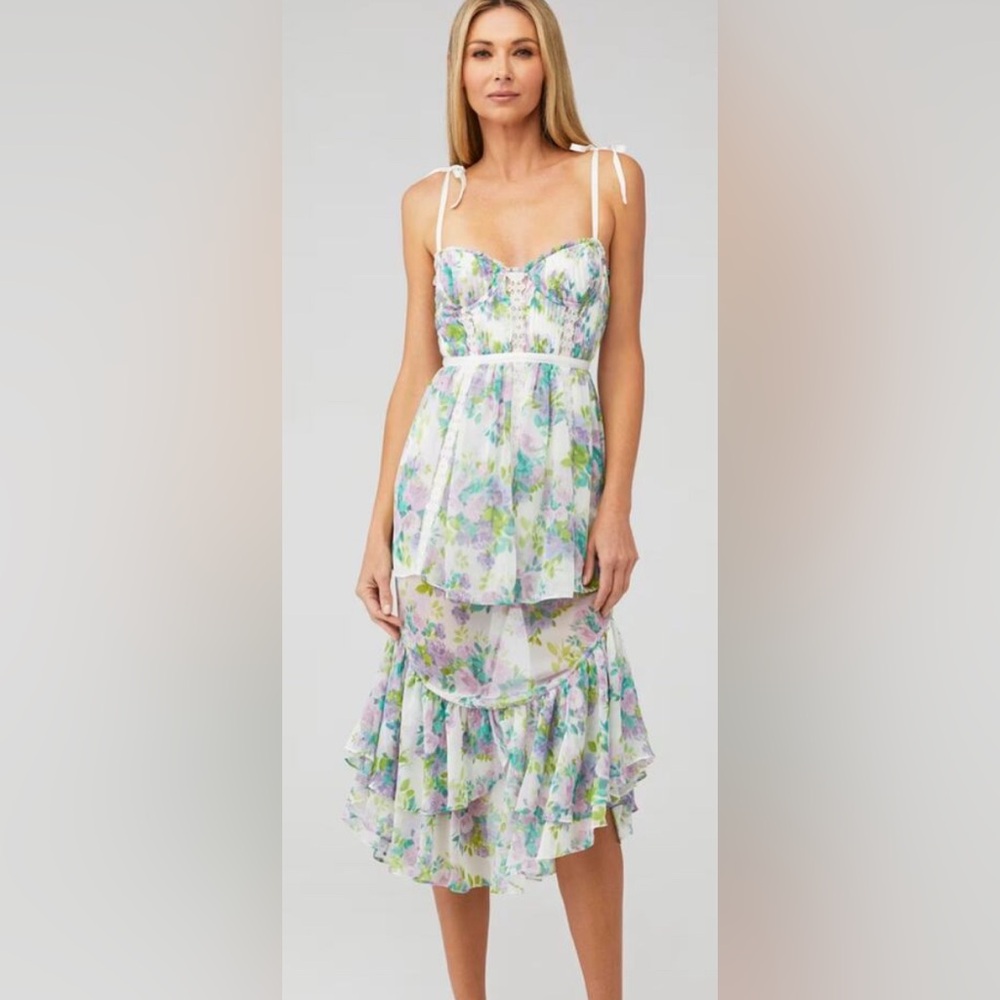 For Love And Lemons Midi Meadow Dress
